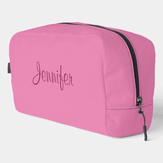 Typografie Script Naam Roze Sjabloon Modern Schatt Toilettasje (Rechterhoek)