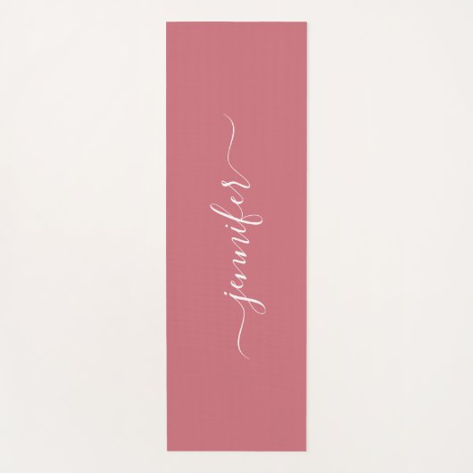 Typografie Script Persoonlijke Naam Rose Goud Yogamat (Voorkant)