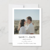 Typografie Script Photo Wedding Sla de datum op Magnetische Uitnodiging (Voorkant)