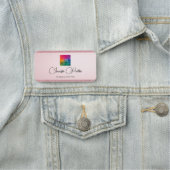 Typografie Script Roos Gold Glitter Look Sjabloon Naamplaatje (In situ)