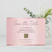 Typografie Script Save The Date Chic Roze Goud (Staand voorkant)
