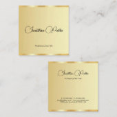 Typografie Script Sjabloon Faux Gold Vierkante Visitekaartje (Voorkant / Achterkant)