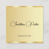  Typografie Script Sjabloon Faux Gold Vierkante Visitekaartje (Voorkant)