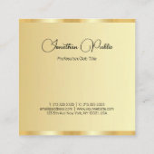 Typografie Script Sjabloon Faux Gold Vierkante Visitekaartje (Achterkant)