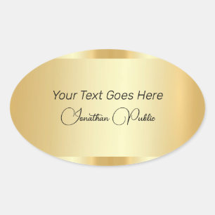 Typografie Script Sjabloon Trendy Faux Gold Ovale Sticker