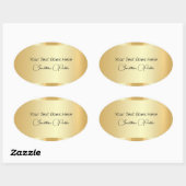 Typografie Script Sjabloon Trendy Faux Gold Ovale Sticker (Vel)