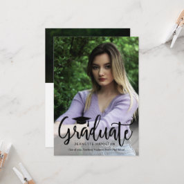 Typografie-script voor-/achterfoto-Afstuderen Invi Kaart