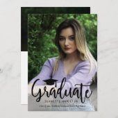 Typografie-script voor-/achterfoto-Afstuderen Invi Kaart (Voorkant / Achterkant)