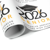 Typografie Senior Class of 2021 Afstuderen Cadeaupapier (Rol Hoek)