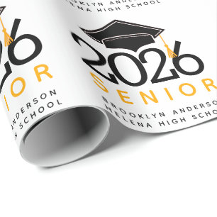Typografie Senior Class of 2021 Afstuderen Cadeaupapier