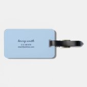 Typografie Shadow Modern Blue Explorer Bagagelabel (Achterkant horizontaal)