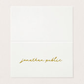 Typografie Signature Cream & Gold Folded Luxury Visitekaartje (Buitenkant ongevouwen)