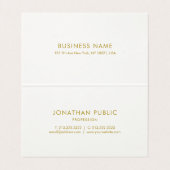 Typografie Signature Cream & Gold Folded Luxury Visitekaartje (Binnenkant ongevouwen)