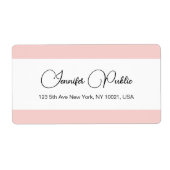 Typografie Sjabloon Blush Roze Wit Verzending Etiket (Voorkant)