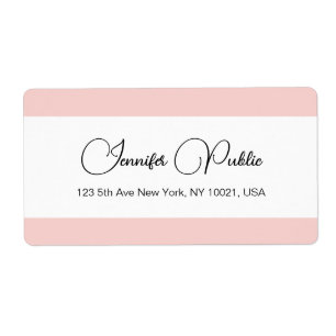 Typografie Sjabloon Blush Roze Witte Verzending Etiket