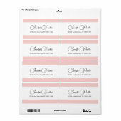 Typografie Sjabloon Blush Roze Witte Verzending Etiket (Full Sheet)