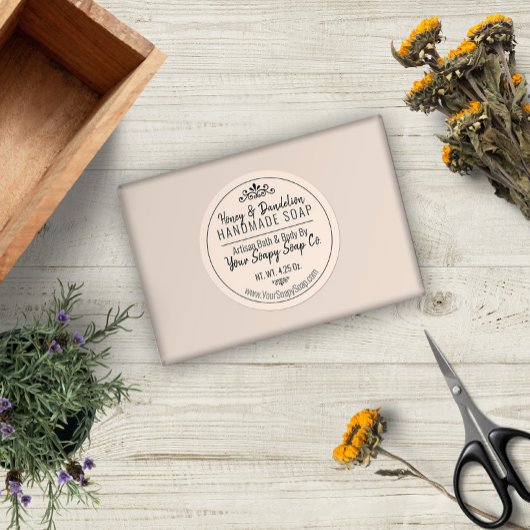 Typografie Soap Pastel Peach met de hand Ronde Sticker