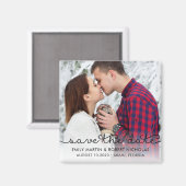 Typografie Sparen de DatumWedding Magnet (Voorkant / Achterkant)