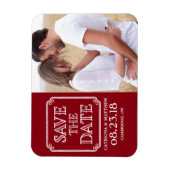  Typografie sparen de Magnet van de Datum | Rood Magneet (Verticaal)