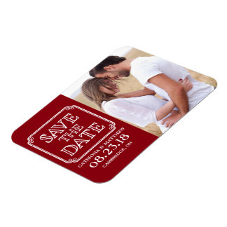  Typografie sparen de Magnet van de Datum | Rood Magneet