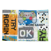 Typografie spel pixel: speelse achtergrond. kussensloop (Achterkant)