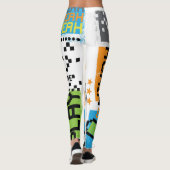 Typografie spel pixel: speelse achtergrond. leggings (Achterkant)