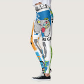 Typografie spel pixel: speelse achtergrond. leggings (Links)