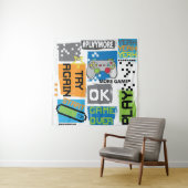 Typografie spel pixel: speelse achtergrond. wandkleed (In situ)