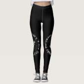 Typografie Spooky Vibes Only Zwart Wit Halloween Leggings (Voorkant)