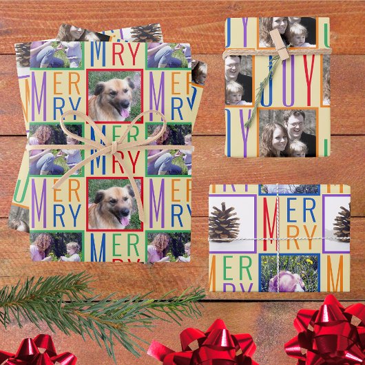 Typografie Square Foto's kleurrijke regenboogkleur Inpakpapier Vel