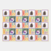 Typografie Square Foto's kleurrijke regenboogkleur Inpakpapier Vel (Voorkant 3)