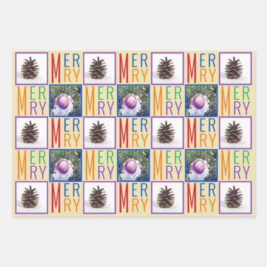 Typografie Square Foto's kleurrijke regenboogkleur Inpakpapier Vel (Voorkant 3)