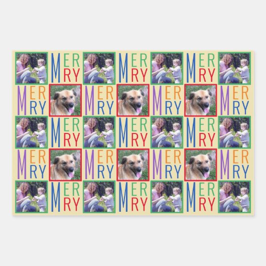 Typografie Square Foto's kleurrijke regenboogkleur Inpakpapier Vel (Voorkant)