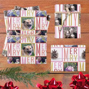 Typografie Square Photos Warm Colors Inpakpapier Vel