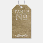  Typografie Stijl Burlap Look Tafelnummer Cadeaulabel (Voorkant)