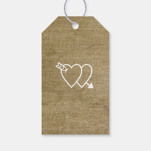  Typografie Stijl Burlap Look Tafelnummer Cadeaulabel (Achterkant)