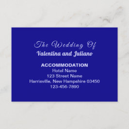 Typografie Stijl Donkerblauwe Trouwaccommodatie Informatiekaartje