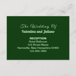Typografie Stijl Donkergroen Huwelijksreceptie Informatiekaartje
