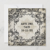 Typografie Stijl Graveurs Lettertypen Kronkelende  Save The Date (Achterkant)