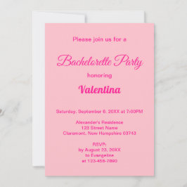 Typografie Stijl Roze Bachelorette Feest Kaart