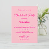 Typografie Stijl Roze Bachelorette Feest Kaart (Staand voorkant)