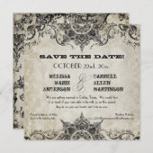 Typografie Stijlgravelettertypen Zwirlpleisters Save The Date (Voorkant / Achterkant)