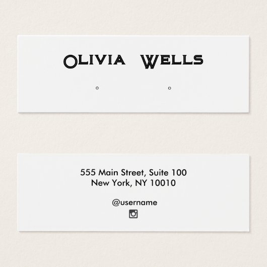  typografie Stud Oorbel Display Kaart (Voorkant /achterkant)