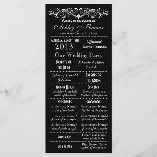  Typografie Style Black Wedding Programma's (Voorkant)