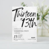 Typografie Sweet 13 verjaardagsuitnodigingen Kaart (Staand voorkant)