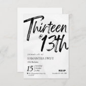 Typografie Sweet 13 verjaardagsuitnodigingen Kaart (Voorkant / Achterkant)
