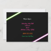Typografie Sweet 16 Neon Glow Dance Party Uitnodig Kaart (Achterkant)