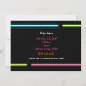 Typografie SWEET 16 Neon Glow Dansfeest Uitnodigin Kaart (Achterkant)