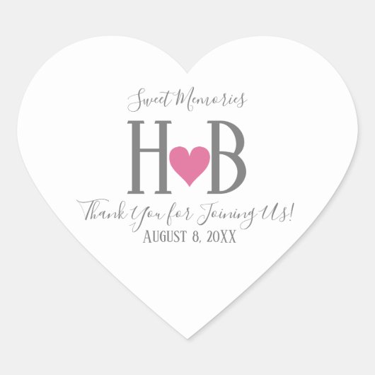 Typografie Sweet Memories Wedding Favor Stickers (Voorkant)