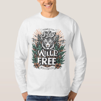 Typografie T-shirt #Blijf wild, blijf vrij